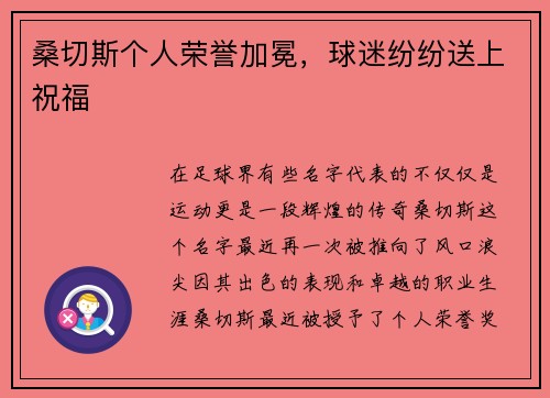 桑切斯个人荣誉加冕，球迷纷纷送上祝福
